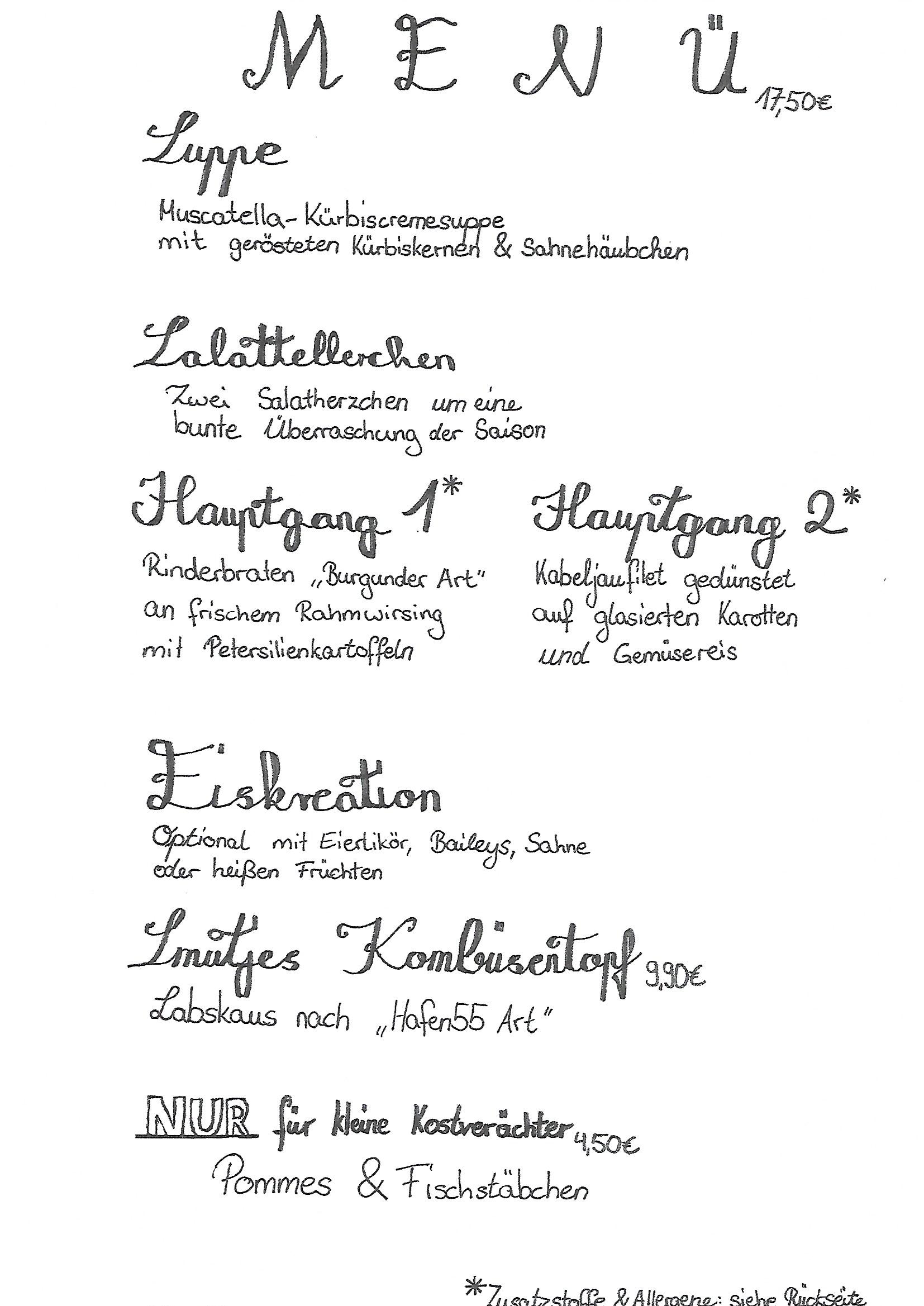 Hafen55 Sonntagsmenü