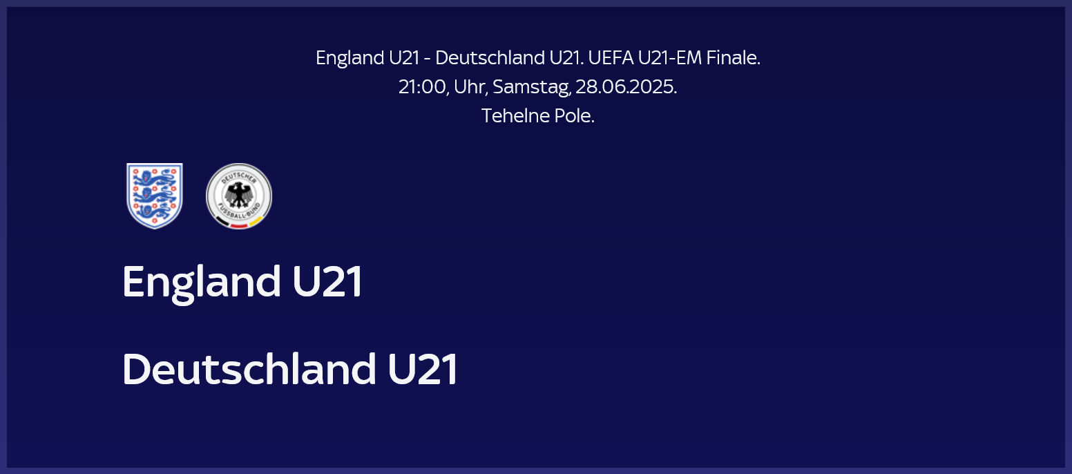 SKY Sport Live: Fußball EM U21