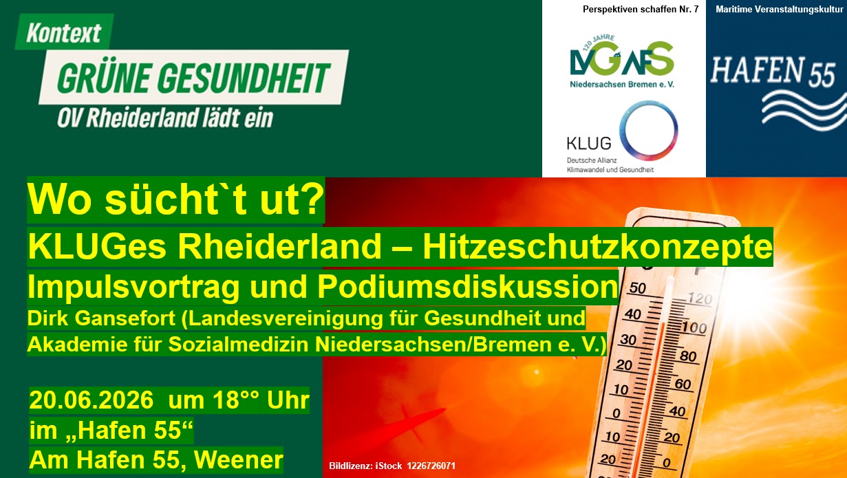 "Wo sücht't ut?" - KLUGes Rheiderland: Hitzeschutzkonzepte (mit Impulsvortrag und Podiumsdiskussion)